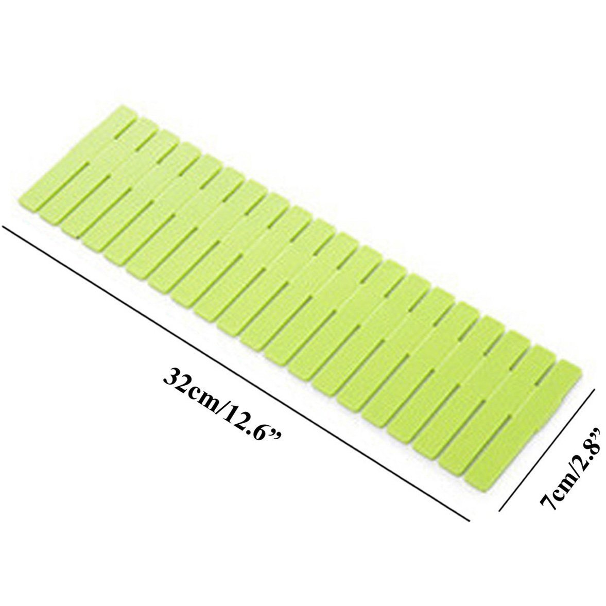 Top newferu plastic desk diy grid drawer dividers adjustable tidy closet shelf storage organizers for purses ties tshirts pens bras sock underwear scarves makeup kitchen cutlery flatware 32pcs green