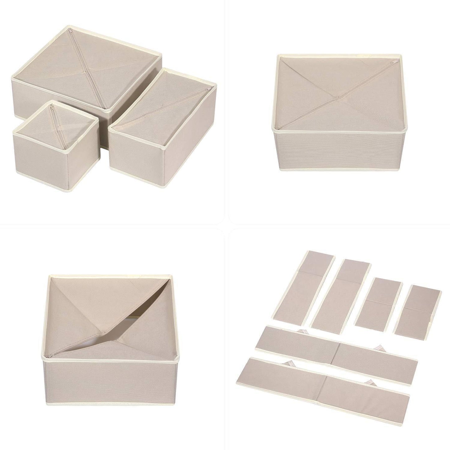 Get diommell 6 pack foldable cloth storage box closet dresser drawer organizer fabric baskets bins containers divider with drawers for clothes underwear bras socks lingerie clothing
