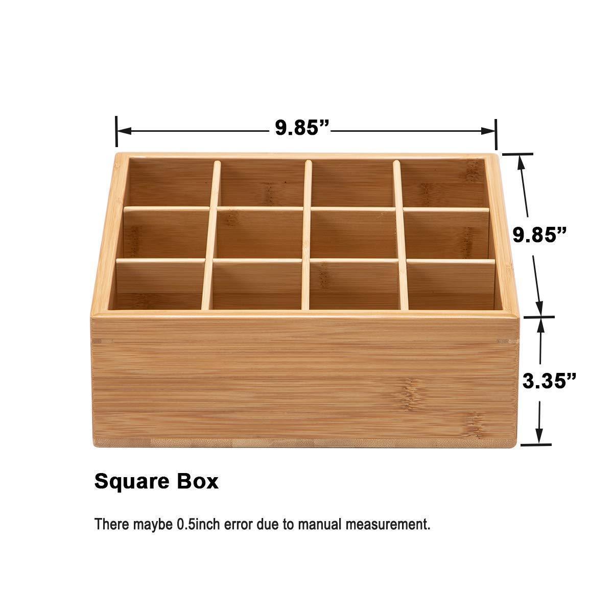 Explore gobam tie and belt organizer box closet underwear storage box drawer divider for bras briefs socks and mens accessories compartments of 12 natural bamboo