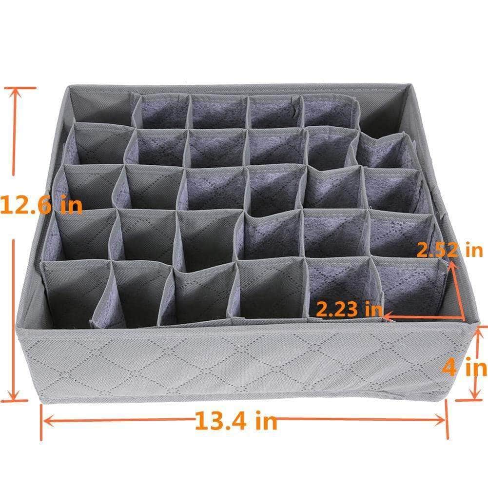 Home livingbox bamboo charcoal foldable drawer dividers socks organizer 30 cell storage box for storing baby clothes socks underwear handkerchiefs scarf glove ties