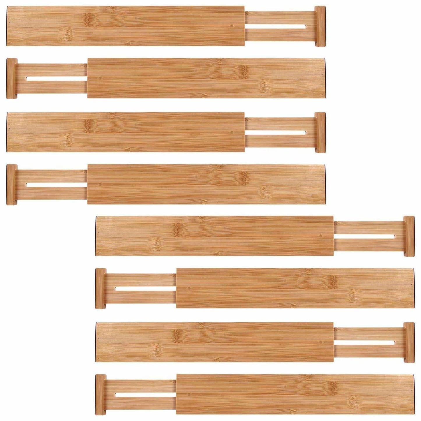 Shop here moma bamboo drawer dividers set of 8 bamboo natural wood kitchen drawer organizer anti scratch desk organizer dresser silverware utensil drawer organizer underwear drawer organizer