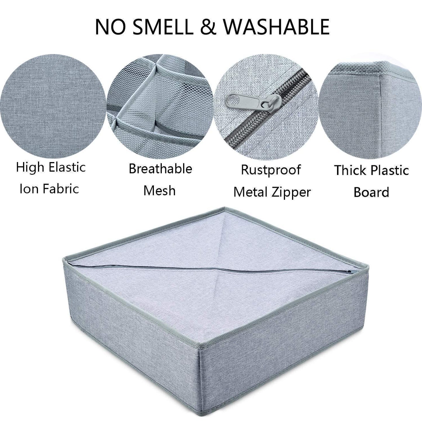 Discover yomfun socks organizers underwear drawer organizer foldable cloth dresser organizer for socks ties underwear tank tops baby t shirt shorts belts small stuff set of 2 gray