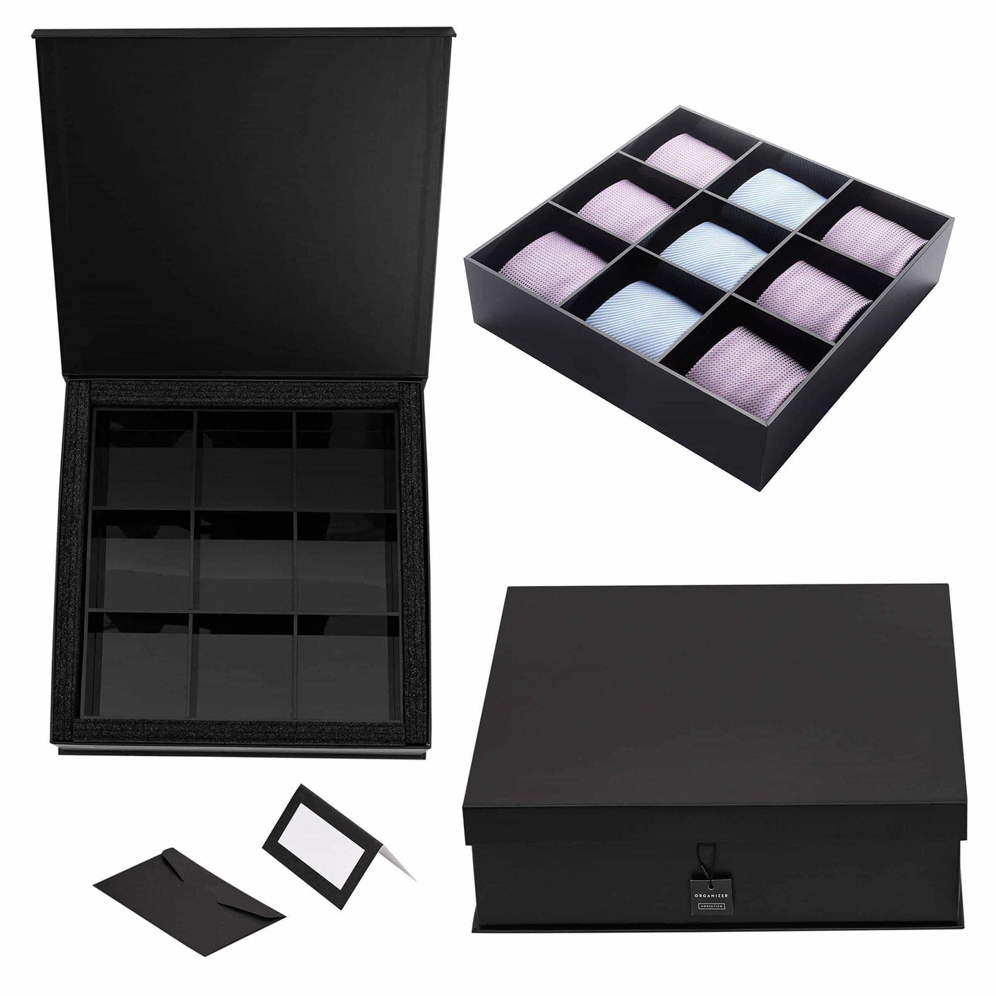 Storage luxury and stylish acrylic organizer fine and elegant gift keep belts socks ties underwear panties briefs boxers scarves organized drawer divider closet and storage box