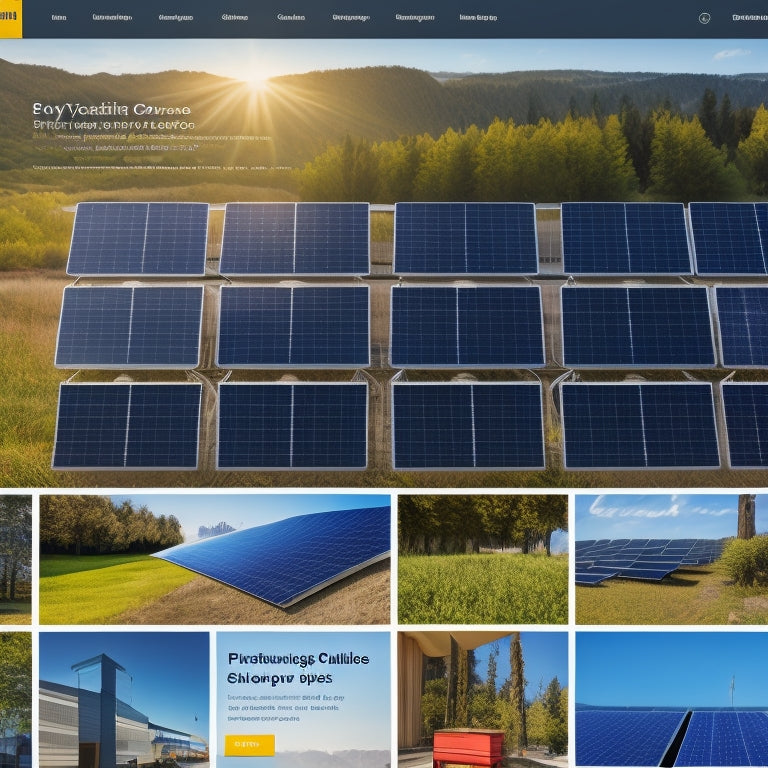 A vibrant online marketplace showcasing a variety of solar panels with price tags, surrounded by dollar signs and interconnected by internet cables, highlighting the cost efficiency of buying wholesale solar panels online.