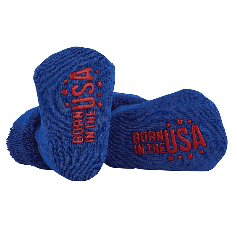 Born In The USA - Infant Baby Socks - 3-12 months - Blue