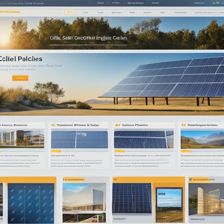 A bustling online marketplace with vibrant solar panels displayed, detailed price tags, and dynamic charts showing cost trends; bright, clean interface with clickable icons, conveying modernity and efficiency in commercial solar panel wholesale pricing.