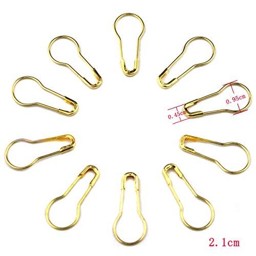 100Pcs Copper Gourd Shape Metal Safety Pin Fibula Brooch Bulb Pin Calabash Pin Bead Needle Pins Garment Accessories Tag Accessories(Golden)