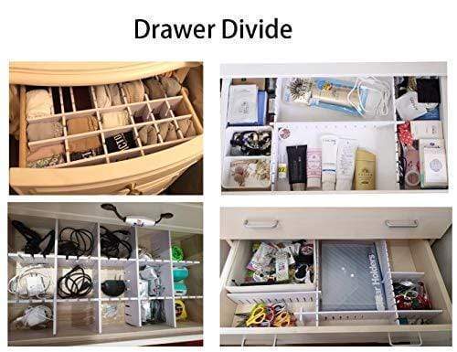 Heavy duty drawer organizers diy grid dividers storage spacer wood plastic multipurpose finishing shelves for wardrobe desk tea table dresser kitchen underwear socks tableware charging line white 5pack