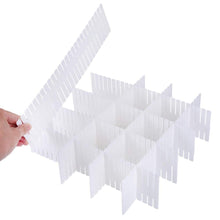 Load image into Gallery viewer, Top rated 24 pcs plastic diy grid drawer divider household necessities storage thickening housing spacer sub grid finishing shelves for home tidy closet stationary socks underwear scarves organizer white
