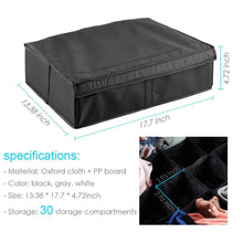 Load image into Gallery viewer, Kitchen mifxin underwear socks storage organizer drawer divider 30 cell foldable closet drawer organizer storage box bin for socks bras underwear ties with dust moisture proof cover black