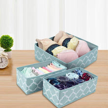 Load image into Gallery viewer, Budget friendly homyfort set of 6 foldable dresser drawer dividers cloth storage boxes closet organizers for underwear bras socks ties scarves blue lantern printing