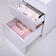 Load image into Gallery viewer, Organize with 4 drawer organizer and dividers organize silverware and utensils in home kitchen divider for clothes in bedroom dresser designed to not snag underwear and bra fabrics bathroom storage organizers