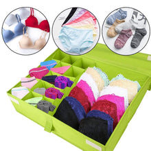 Load image into Gallery viewer, The best begost storage bins foldable underwear organizer storage box washable multi functional drawer dividers 2 in 1 closet divider storage box with cover for underwear socks ties bra and bins green