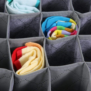 Great livingbox bamboo charcoal foldable drawer dividers socks organizer 30 cell storage box for storing baby clothes socks underwear handkerchiefs scarf glove ties