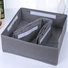 Load image into Gallery viewer, Featured livingbox bamboo charcoal foldable drawer dividers socks organizer 30 cell storage box for storing baby clothes socks underwear handkerchiefs scarf glove ties