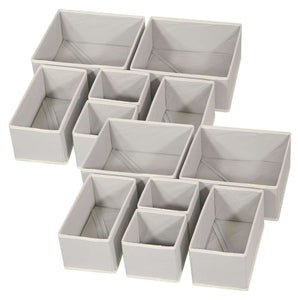 Great diommell foldable cloth storage box closet dresser drawer organizer fabric baskets bins containers divider with drawers for baby clothes underwear bras socks lingerie clothing set of 12 grey 444