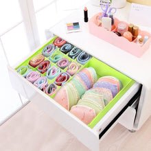 Load image into Gallery viewer, Shop here begost storage bins foldable underwear organizer storage box washable multi functional drawer dividers 2 in 1 closet divider storage box with cover for underwear socks ties bra and bins green