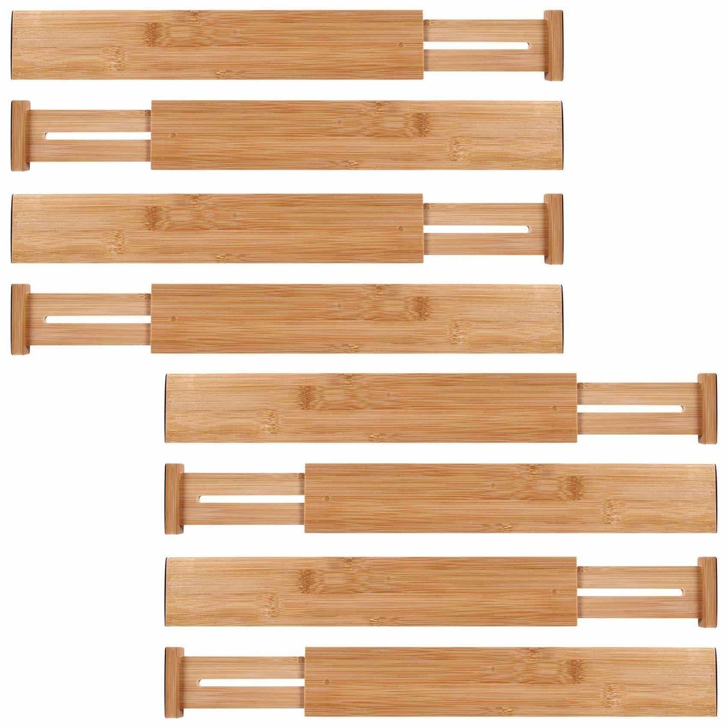 Shop here moma bamboo drawer dividers set of 8 bamboo natural wood kitchen drawer organizer anti scratch desk organizer dresser silverware utensil drawer organizer underwear drawer organizer