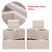 Load image into Gallery viewer, Latest diommell 9 pack foldable cloth storage box closet dresser drawer organizer fabric baskets bins containers divider with drawers for baby clothes underwear bras socks lingerie clothing beige 333