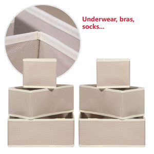 Great diommell 6 pack foldable cloth storage box closet dresser drawer organizer fabric baskets bins containers divider with drawers for clothes underwear bras socks lingerie clothing
